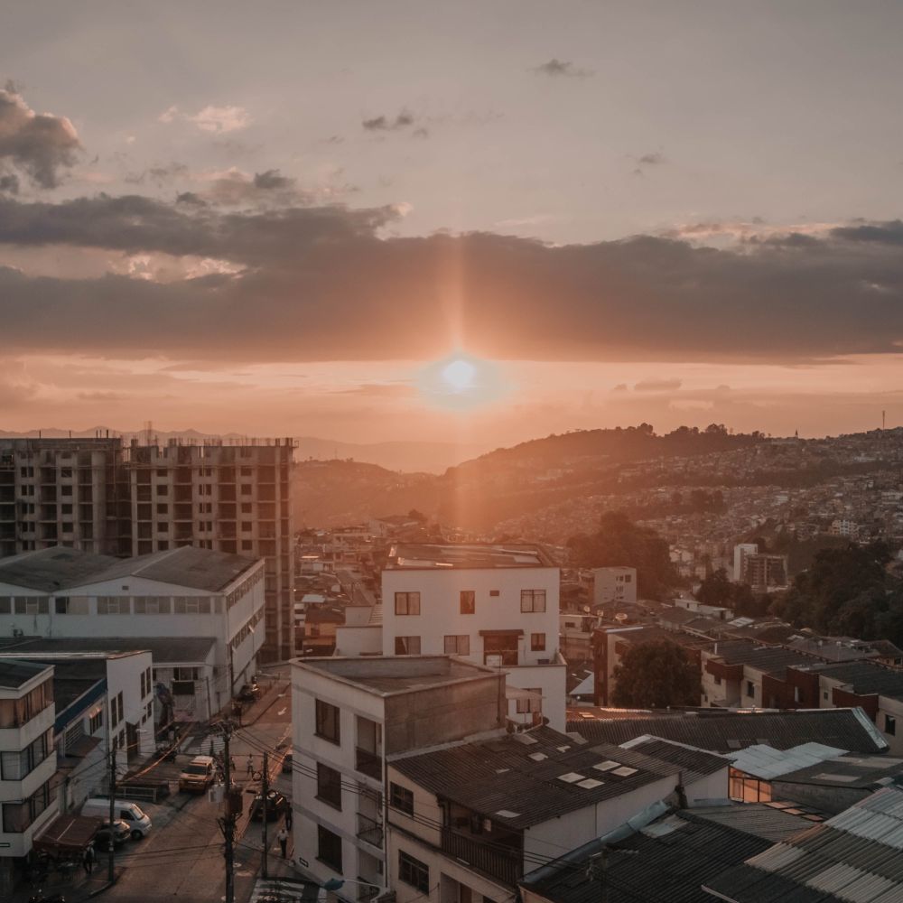 Atardecer sobre la ciudad de Manizales, Caldas