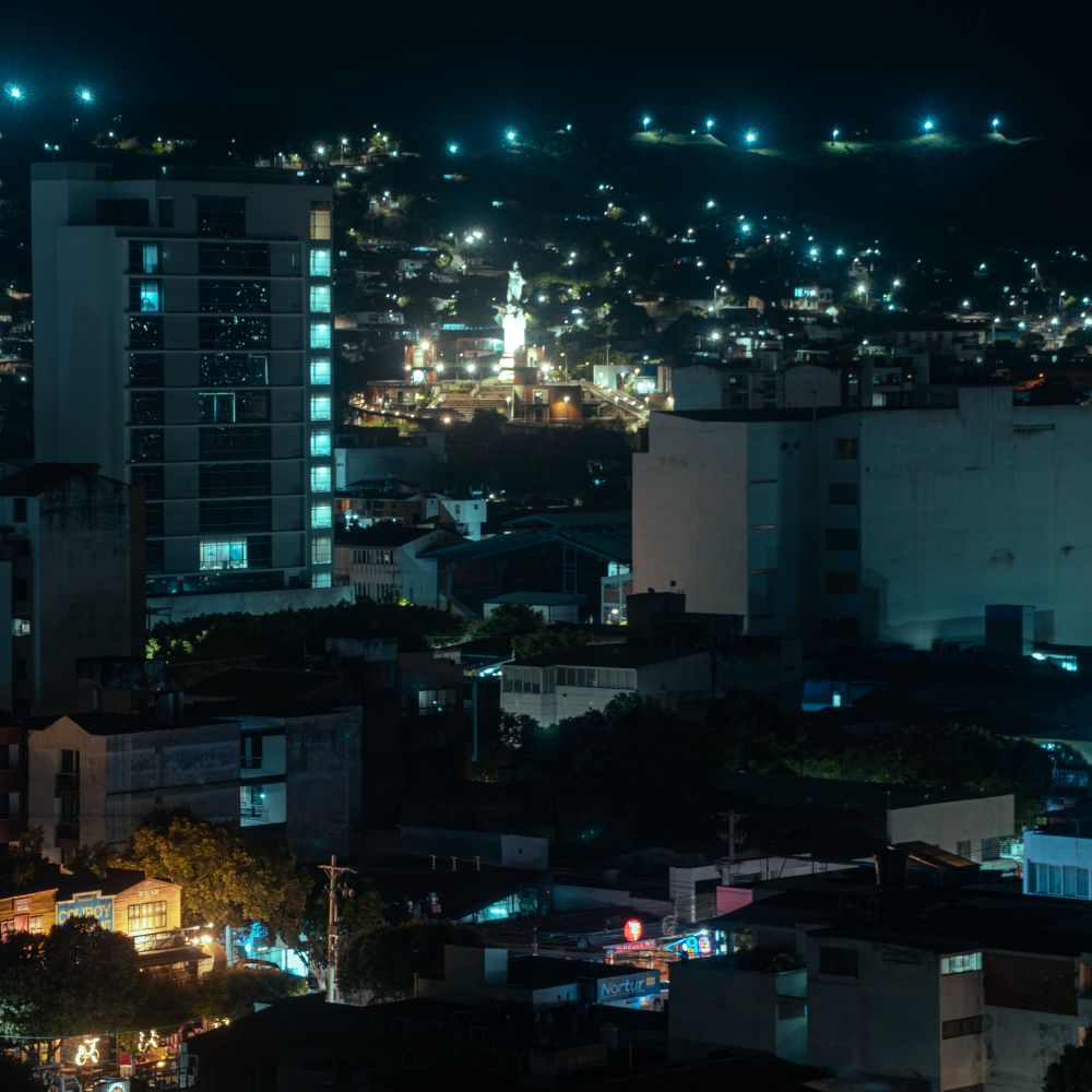 Vista aérea nocturna de Cúcuta, Norte de Santander