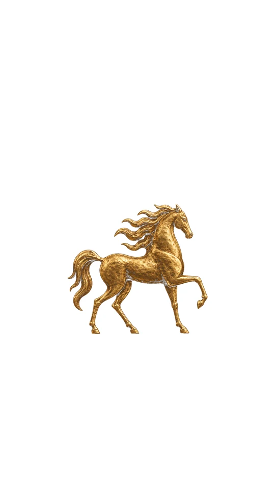 El caballo del logo de Mansión Equina, sin texto, sobre fondo blanco.