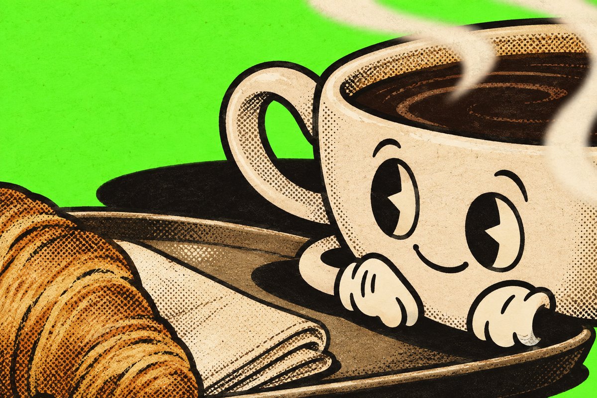 Café servido junto a pan recién horneado