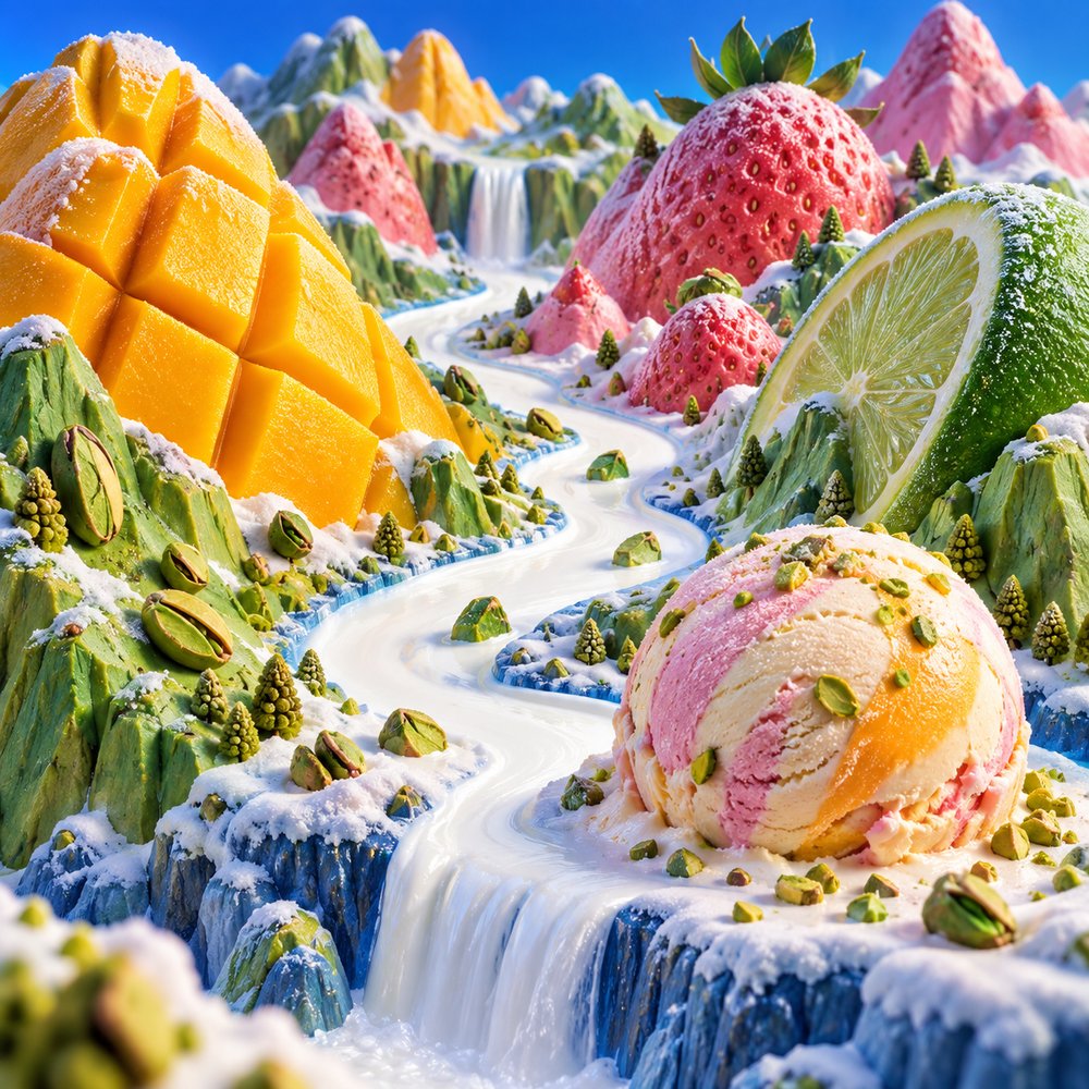 Tanda de helado recién batido en la heladería Bazuka