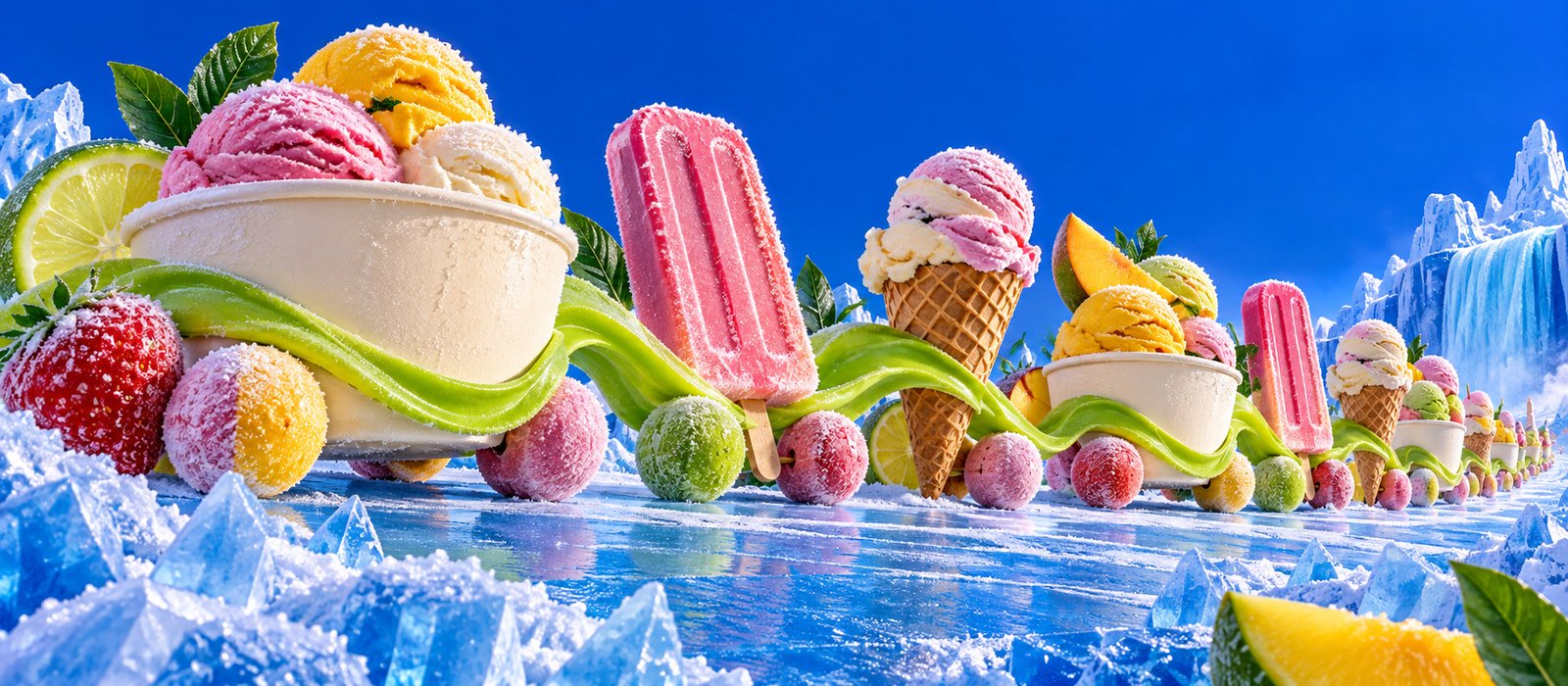 Vitrina llena de helados Bazuka