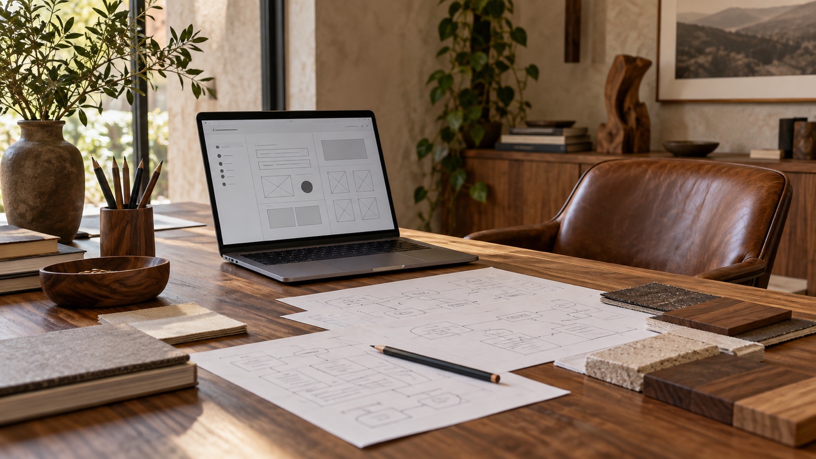 Portátil con código abierto sobre un escritorio de trabajo
