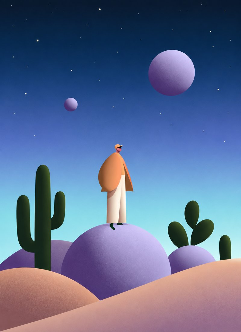 Observadora junto a un telescopio bajo la Vía Láctea en el desierto