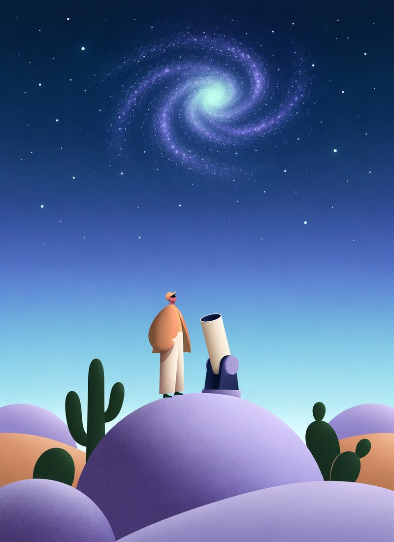 Telescopio Dobson apuntando a la Vía Láctea en el Llano del Cuzco
