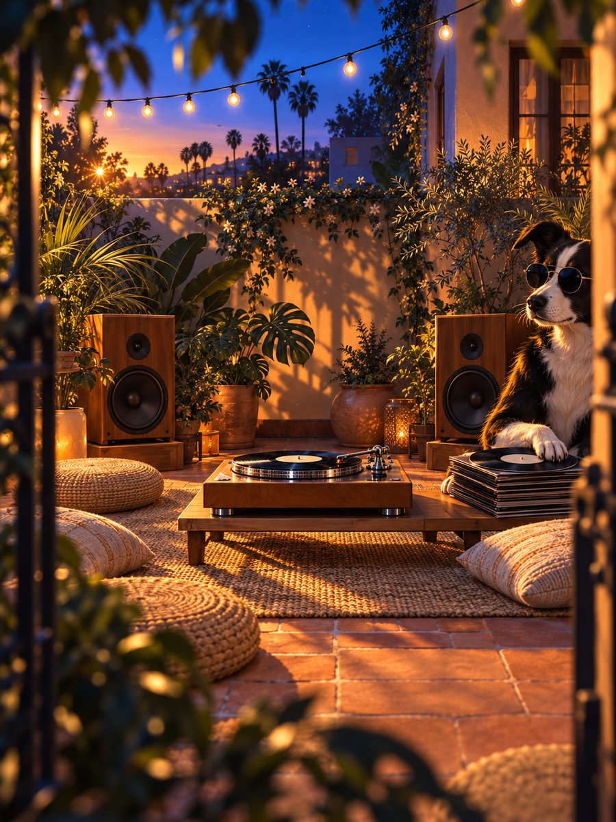 Espacio del club preparado para una sesión de escucha
