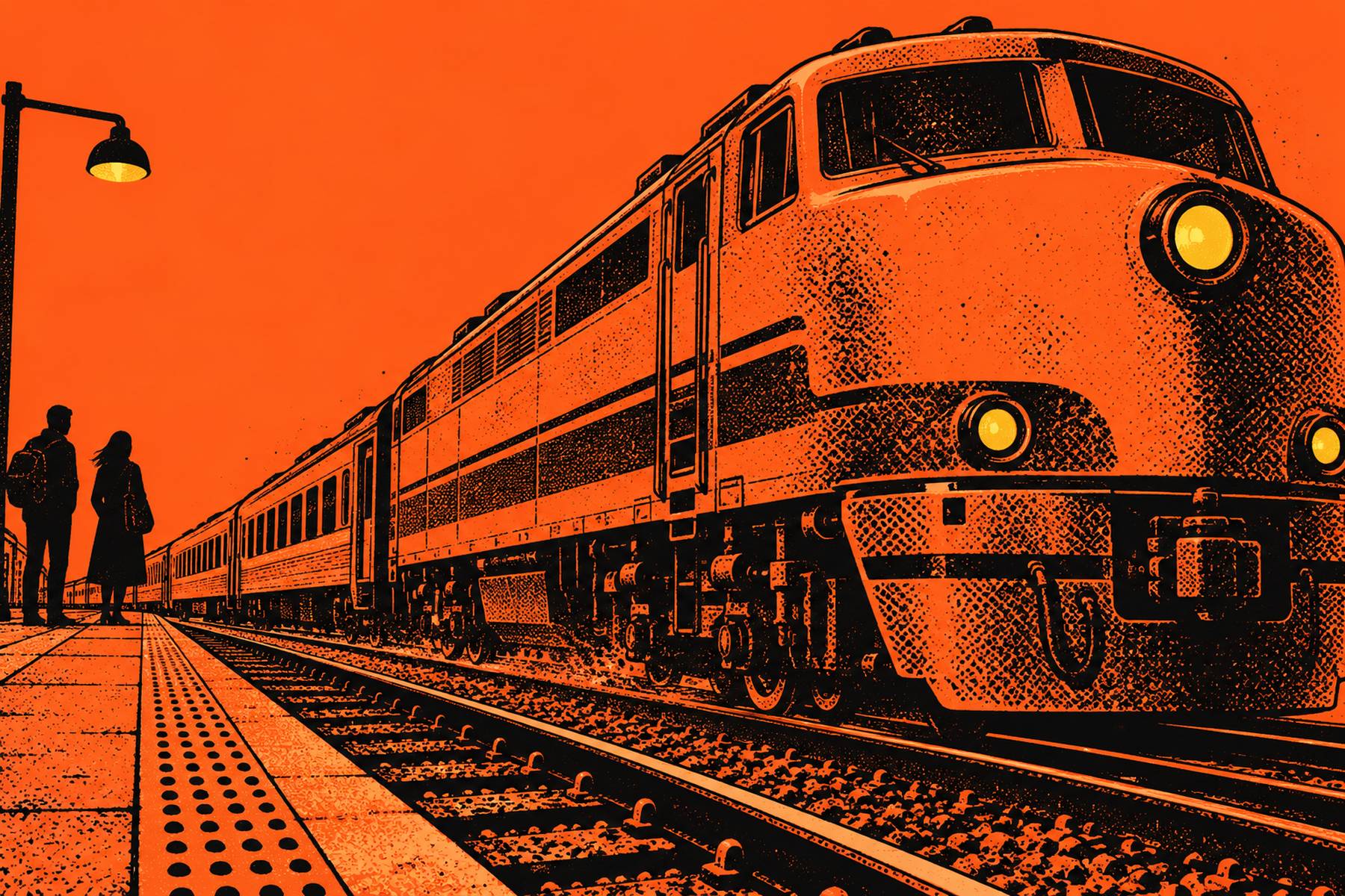 Tren regional detenido junto al andén
