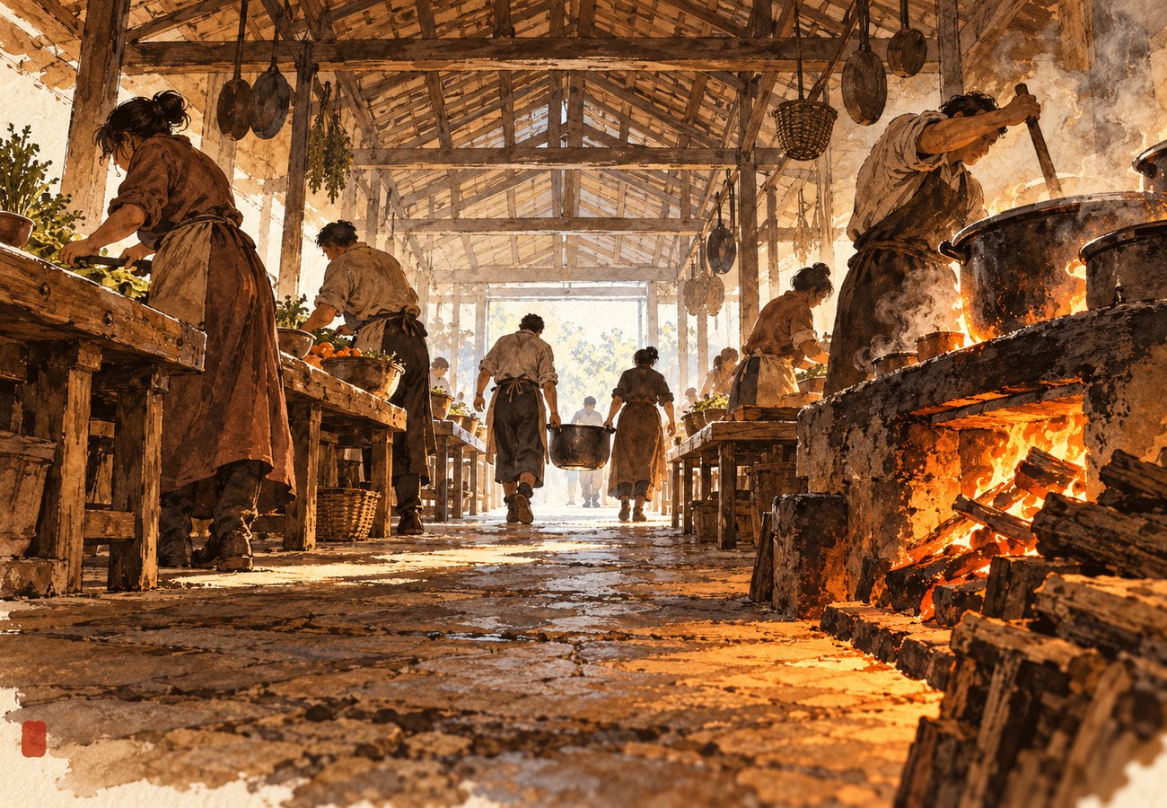 Espacio de cocina y comedor de Fogón