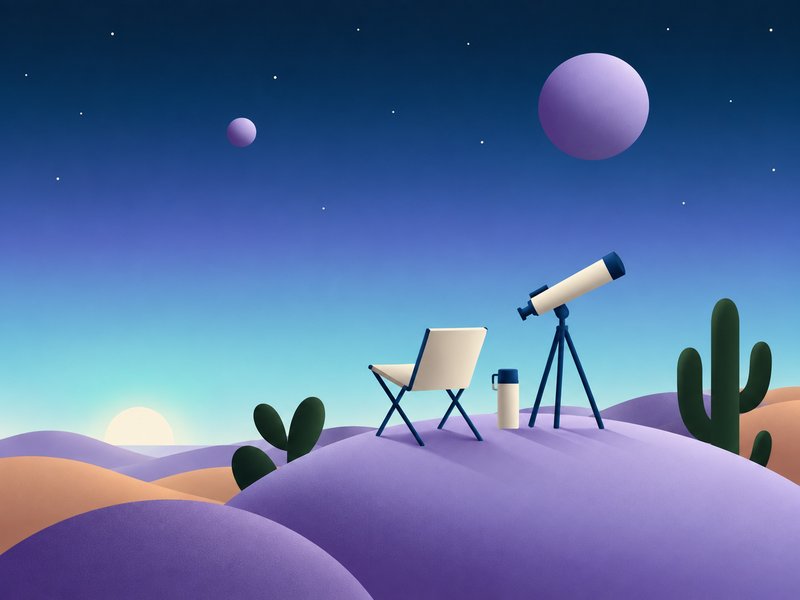 Grupo de observación junto al telescopio en el Llano del Cuzco