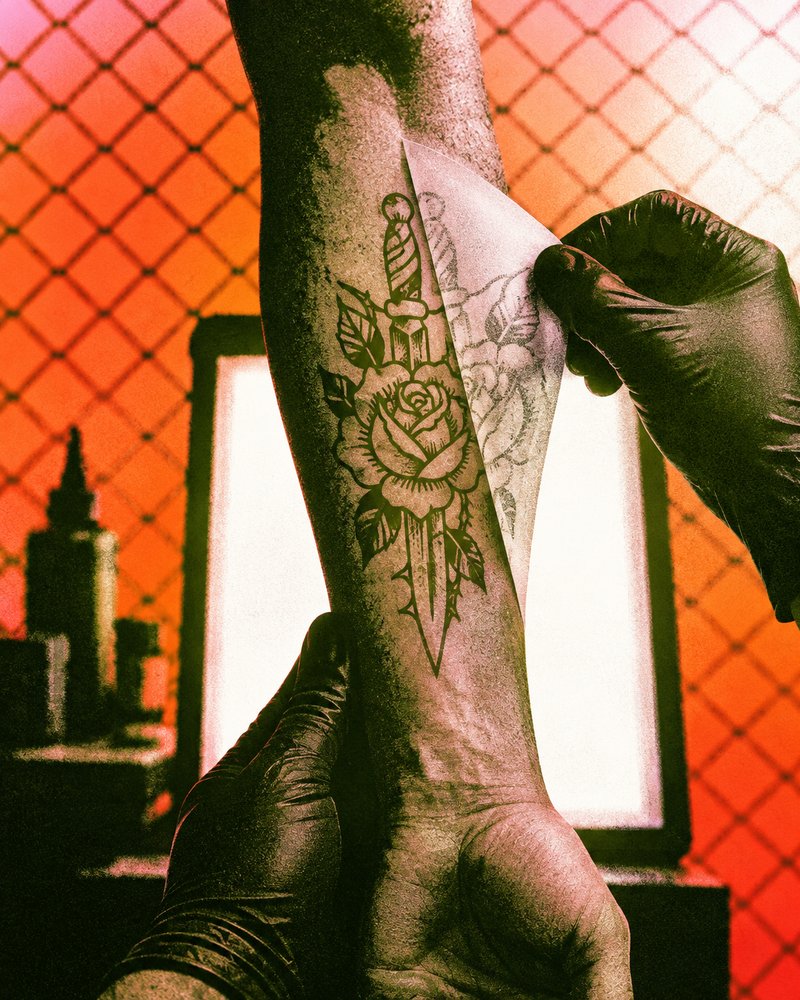 Hombro con una serpiente negra que cubre un tatuaje anterior