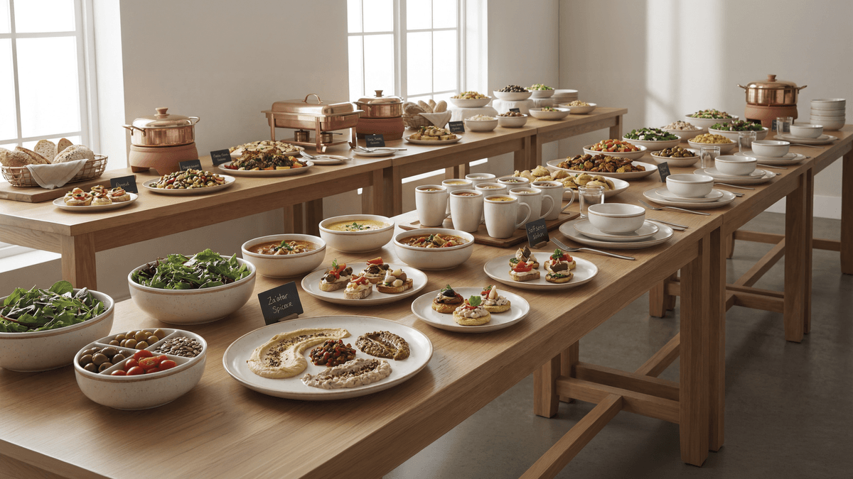 Recomendaciones para crear un buffet atractivo usando vajillas